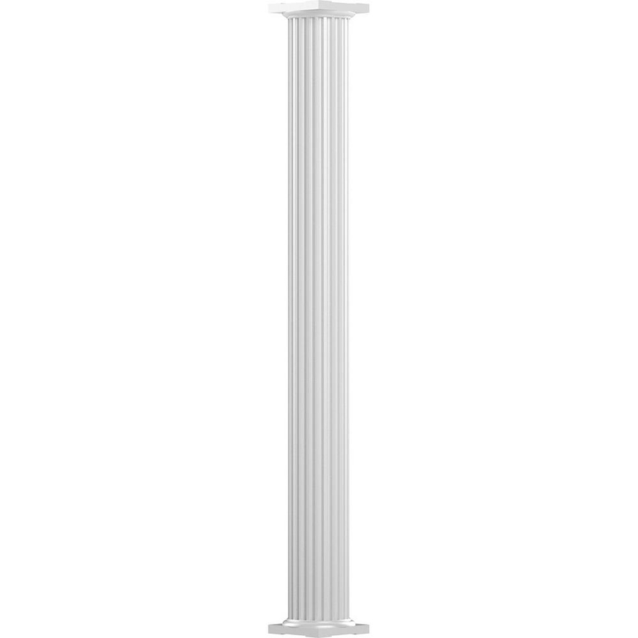 Alum 8"x 9' Column, Sq Fluted White